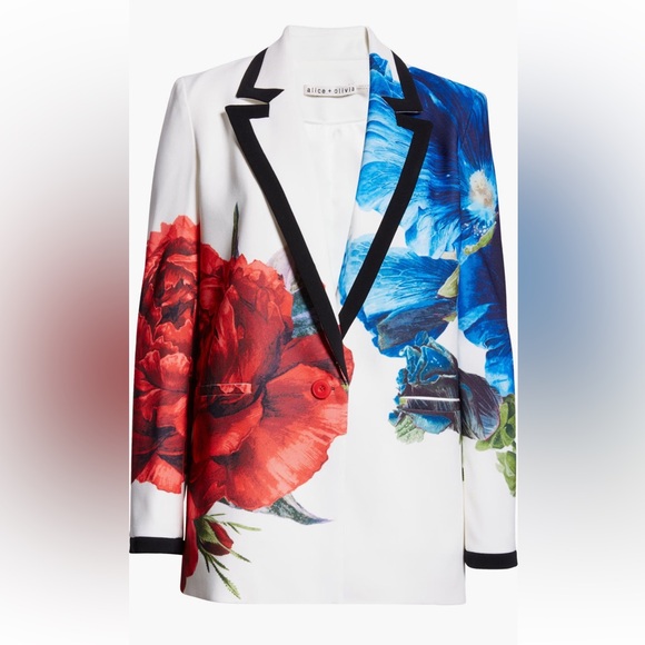 Alice + Olivia Jackets & Blazers - Alice and Olivia DENNY LARGE FORMAT FLORAL BLAZER SIZE 4